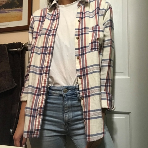 Flannel Button-up Plaid Long Sleeve Shirt - Picture 8 of 8